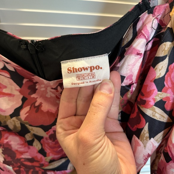 Showpo Pink and Black Floral Dress - Picture 3 of 4